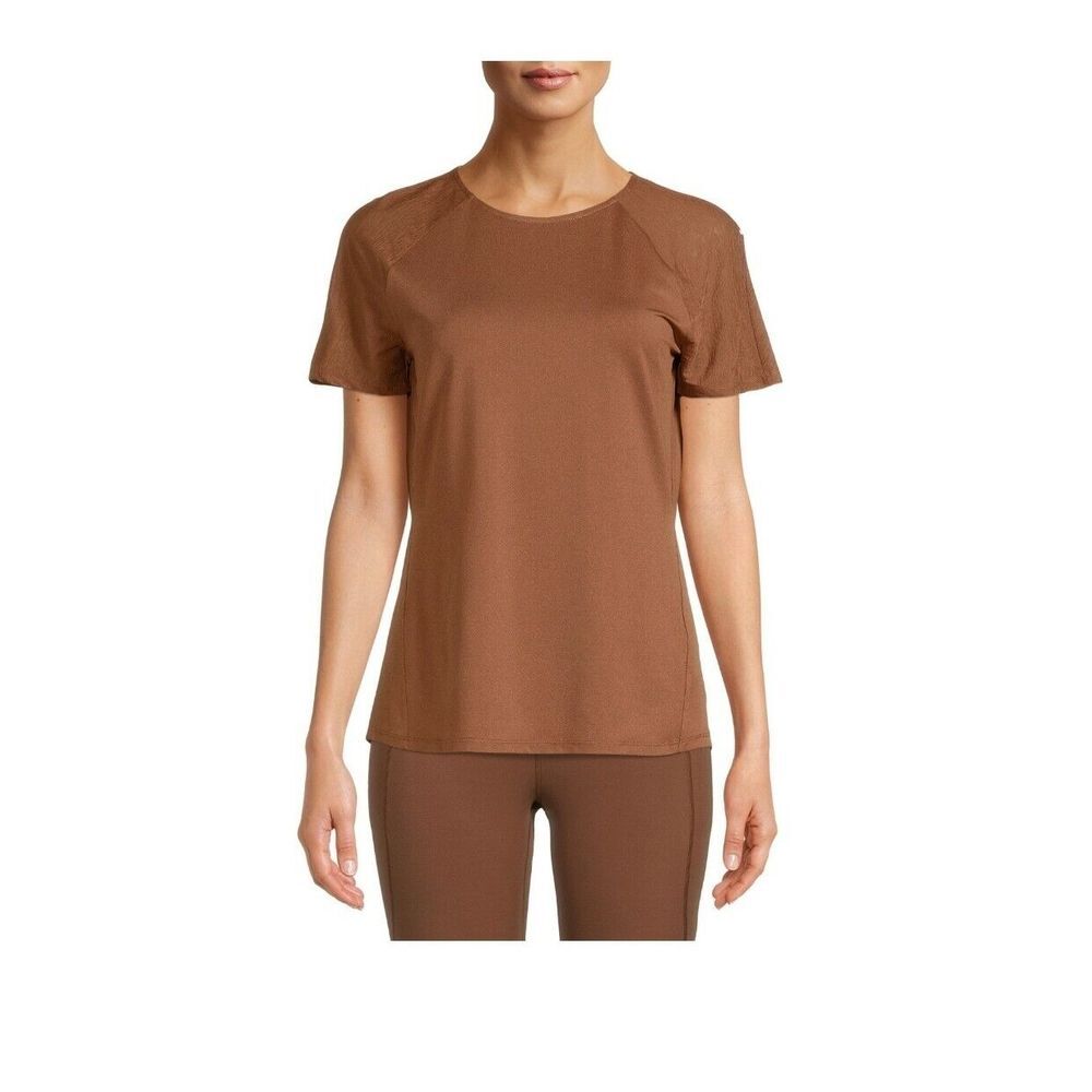 Avia Womens Burnout T-Shirtโ Short Sleeve Brown Latte. Size XS